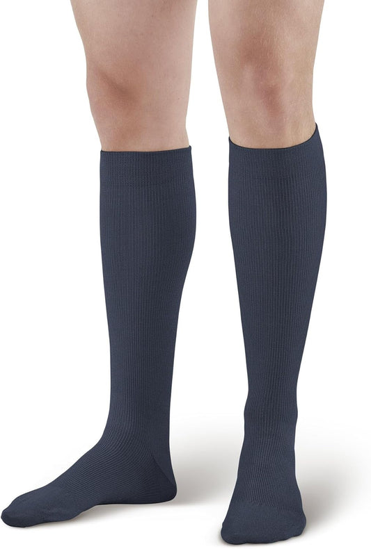 AW Style 111 Cotton 20-30 Mmhg Firm Compression Knee High Socks Black Small