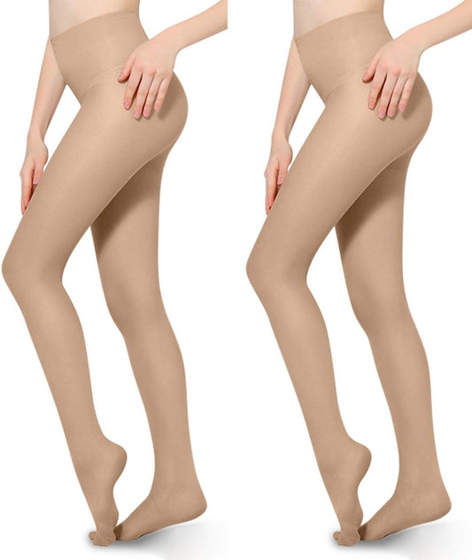 2 PCS Compression Pantyhose 20-30Mmhg Tight Support Stockings Gradient Compression Closed Toe for Women Swelling Varicose Veins Edema L