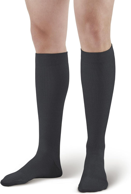 AW Style 111 Cotton 20-30 Mmhg Firm Compression Knee High Socks Black Small